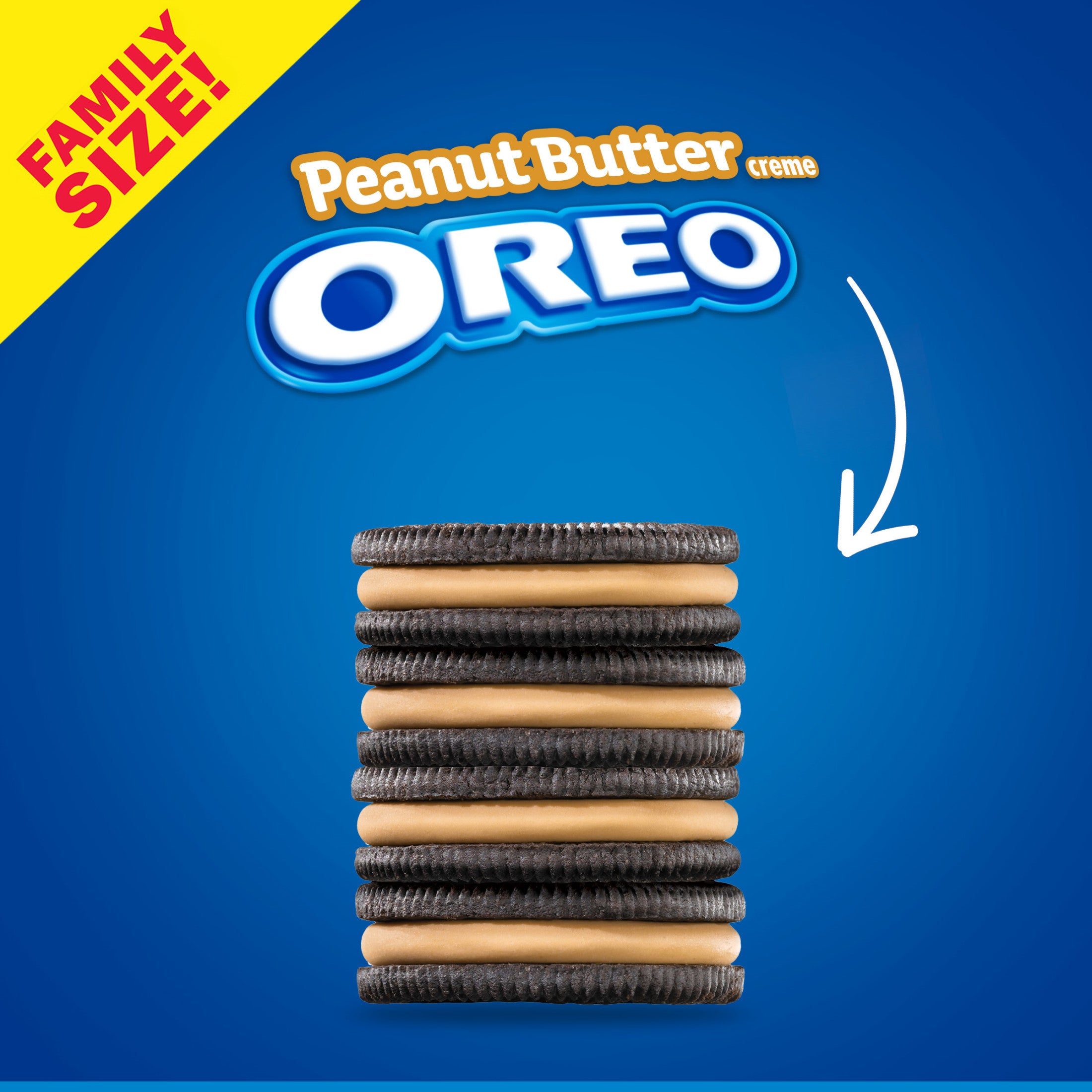 OREO Galletas con Crema y Mantequilla de Maní Tamaño Familiar, 17 oz