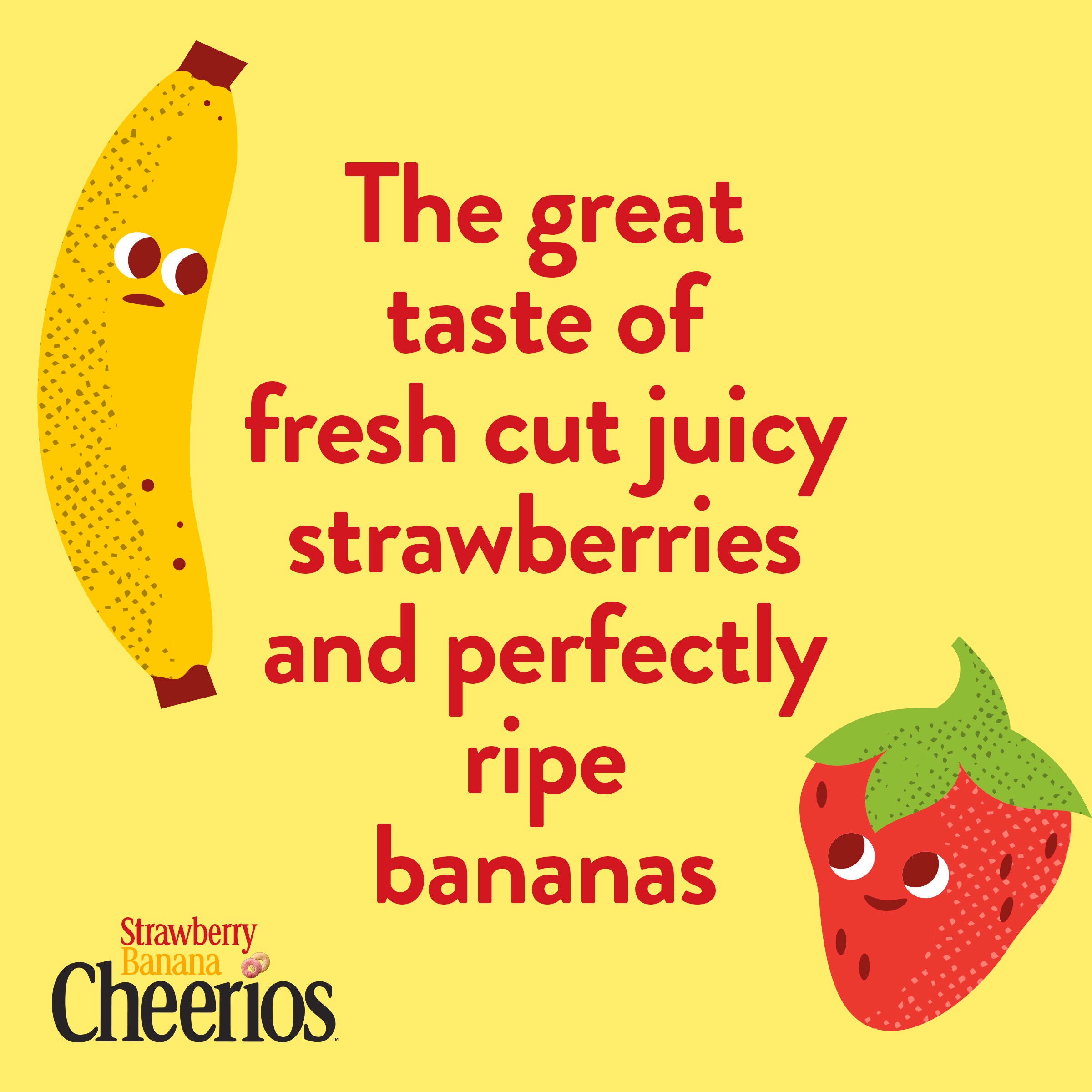 Cheerios de Fresa y Plátano, Tamaño Familiar, 19 OZ
