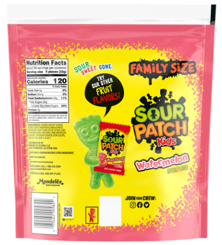 Sour Patch Kids Watermelon (Sandía) Familiar 816gr