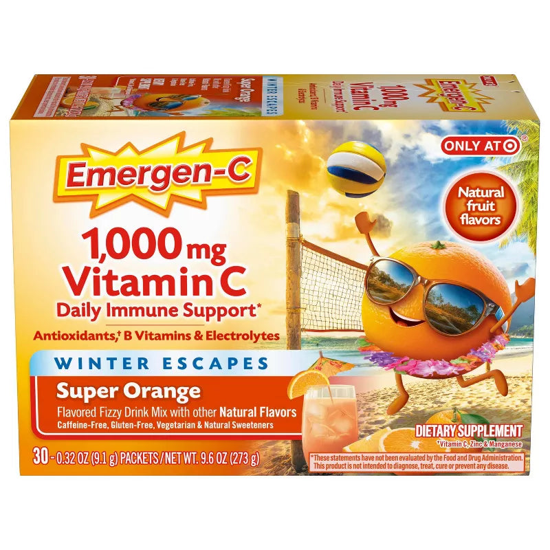 Emergen-C Vitamin C 1000gr En Polvo - Sabor Naranja - 30 sobres