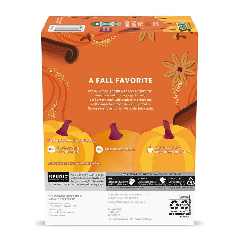 Starbucks Pumpkin Spice Café Keurig K-Cups 22pz