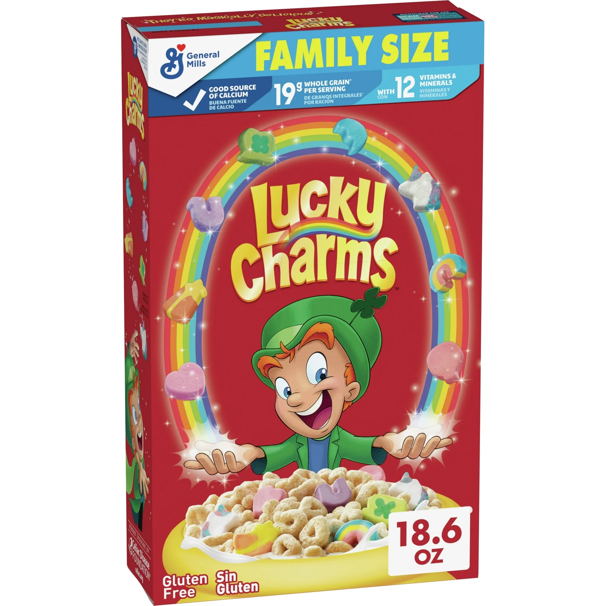 Lucky Charms Cereal de Desayuno para Niños sin Gluten con Malvaviscos