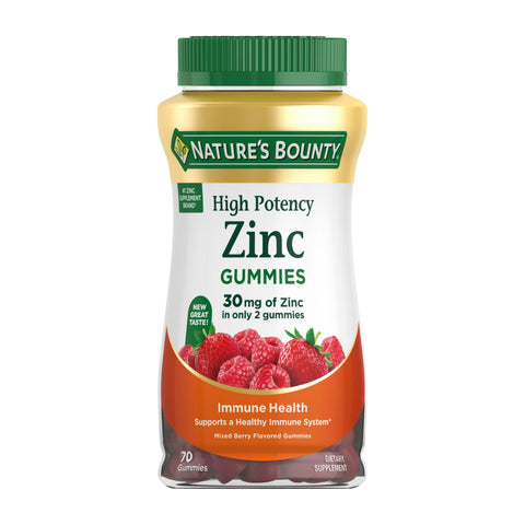 Nature's Bounty Gomitas Antioxidantes con Zinc, 30 Mg, Sabor a Bayas Mixtas, 70 Uds