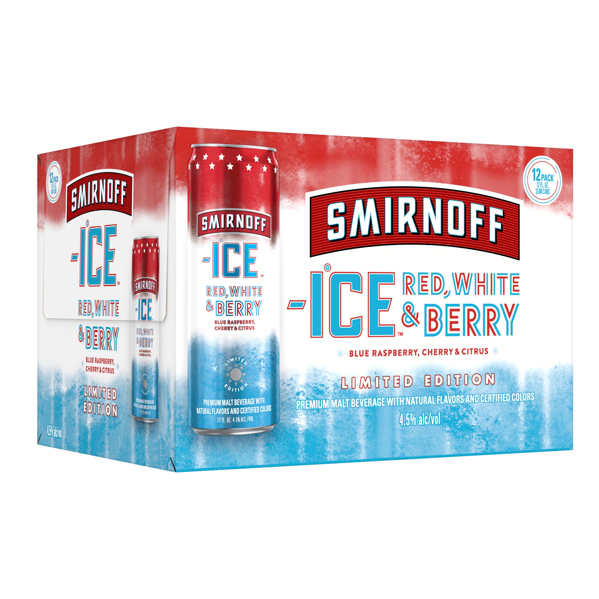 Smirnoff Ice Red White and Berry, 12 Fl Oz, 12 Pack, 4,5% ABV