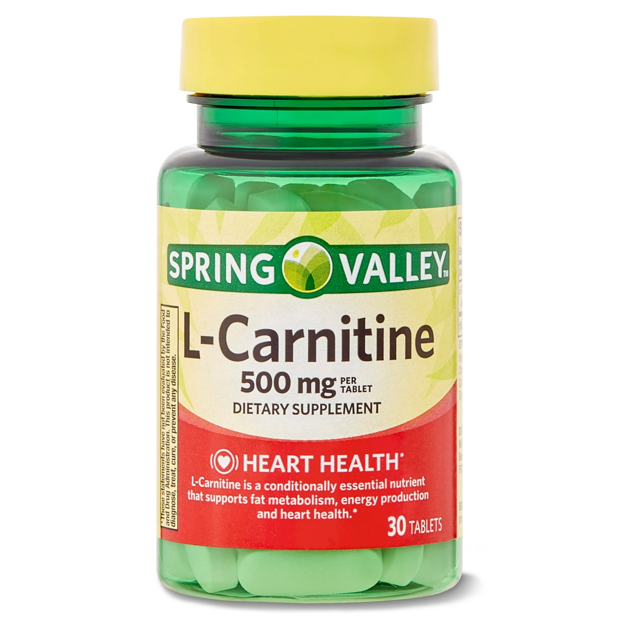 l carnitina aminoacido Spring Valley Suplemento de Aminoácido L-carnitina 500 mg, sin Sabor, – SUPER USA MX