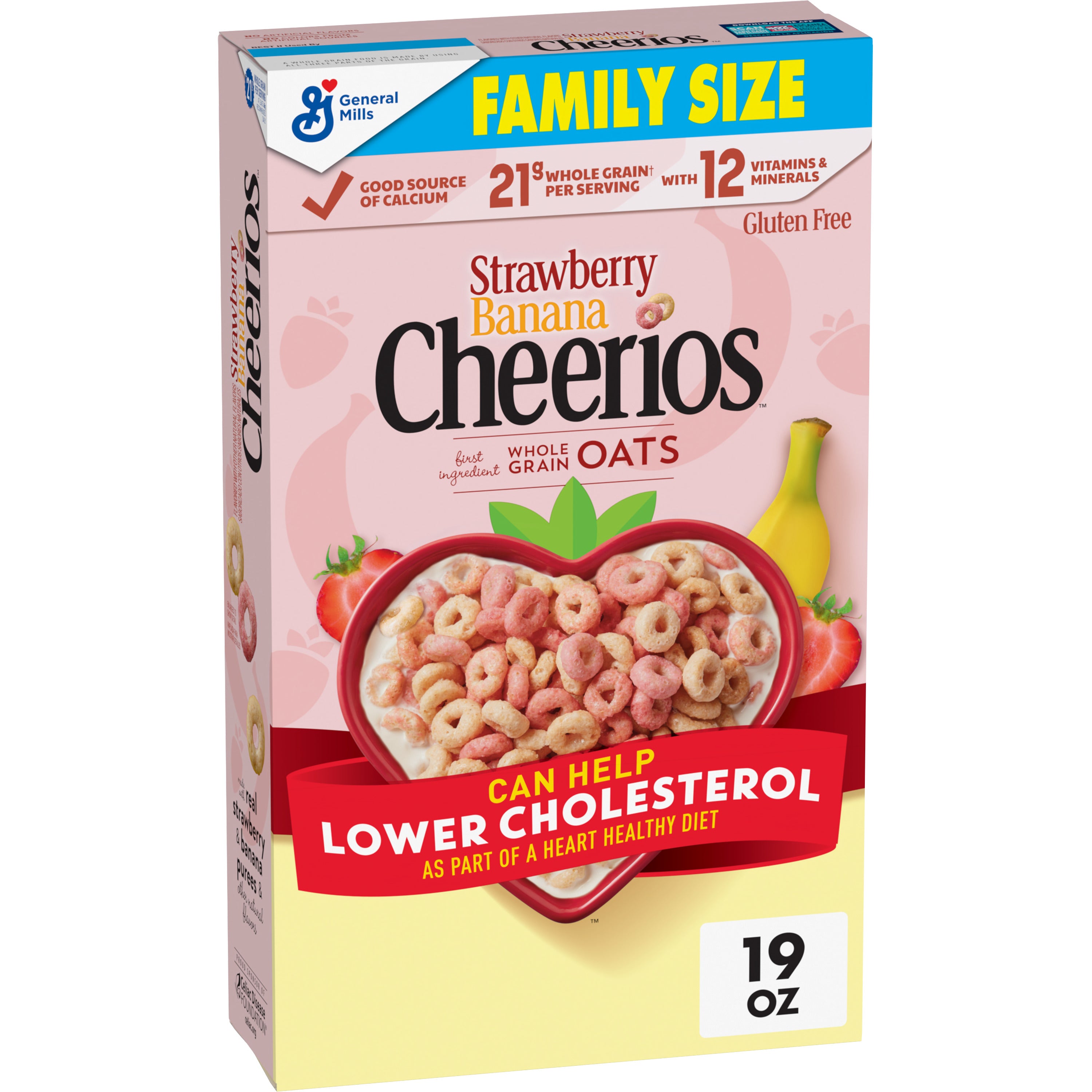 Cheerios de Fresa y Plátano, Tamaño Familiar, 19 OZ