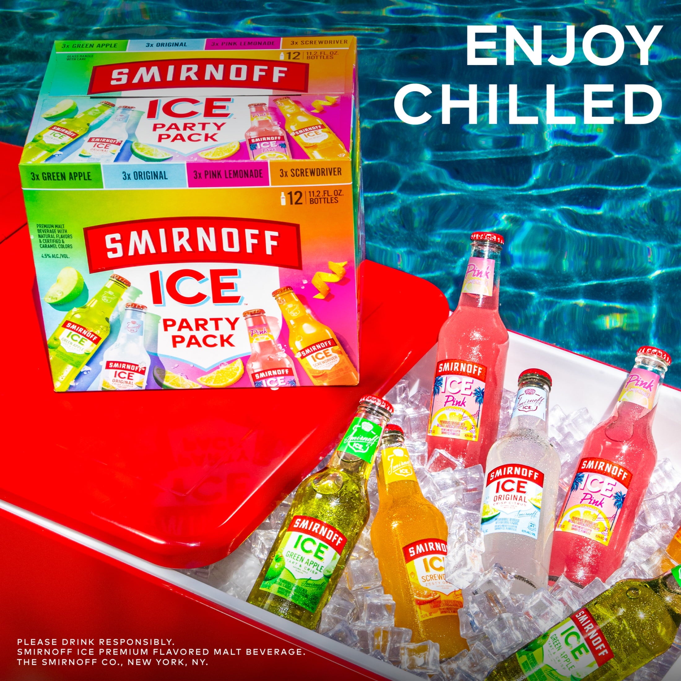 Smirnoff Ice Paquete Fiesta Variedad de Sabores, 12 Pack, 4,5 % de Alcohol