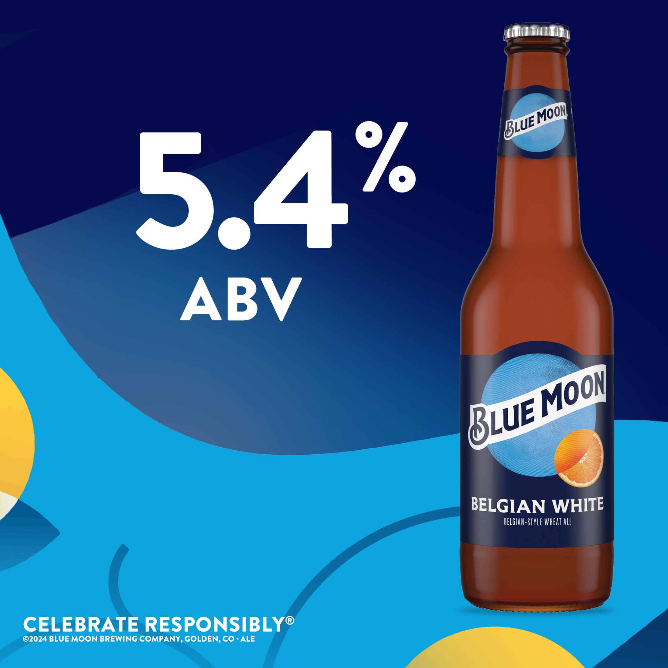 Blue Moon Belgian White Cerveza Artesanal Paquete de 15, 5,4 % ABV